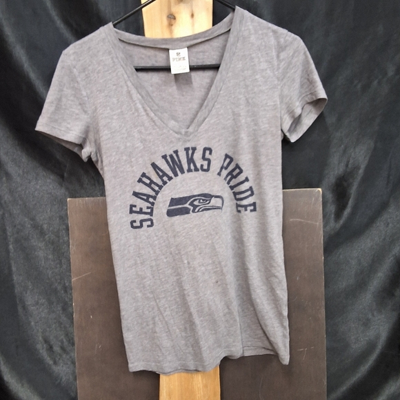 Pink by Victoria Secret  Seahawks Pride  V-Neck T-Shirt size women's small - Picture 7 of 9